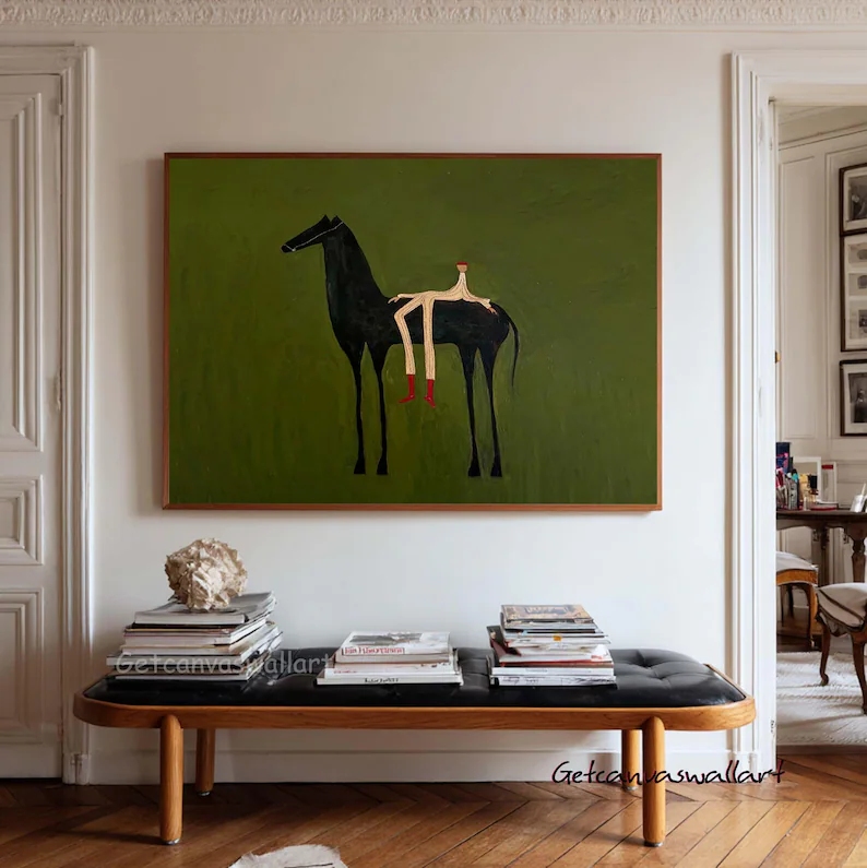 Modern Abstract Western Horse  - Home Decor Zen 리뷰 및 가격