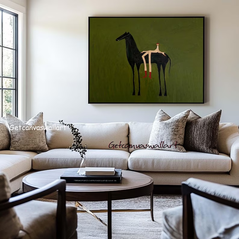 Modern Abstract Western Horse  - Home Decor Zen 리뷰 및 가격