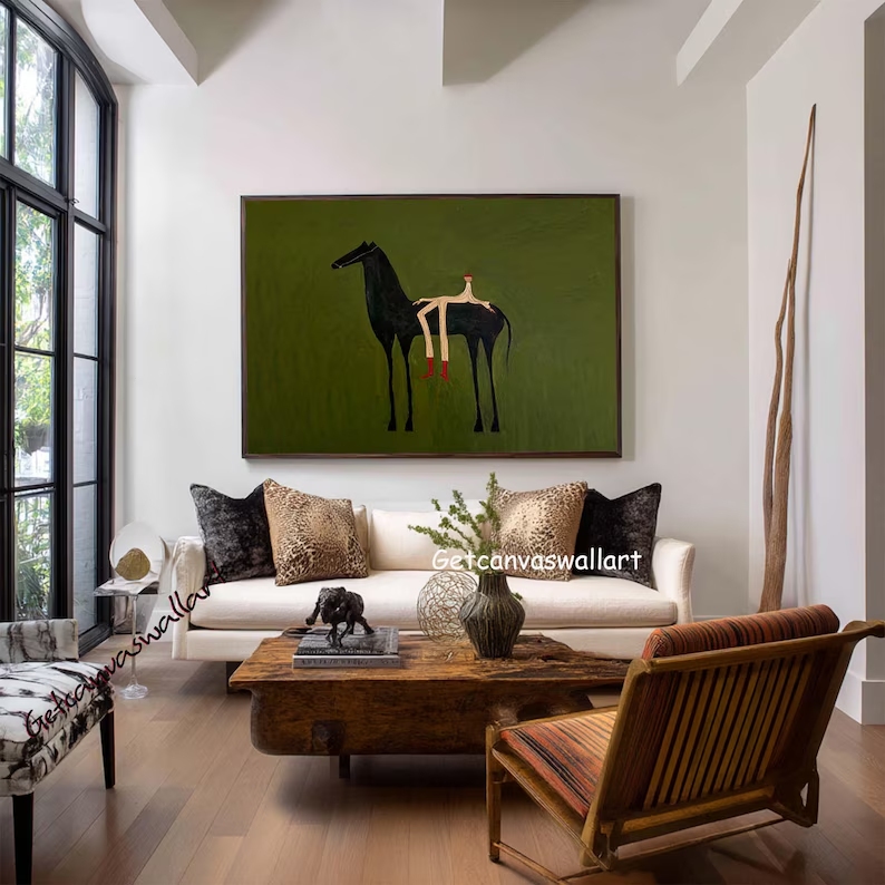 Modern Abstract Western Horse  - Home Decor Zen 리뷰 및 가격
