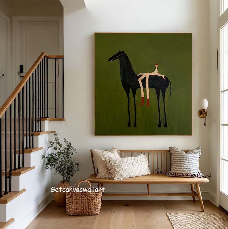 Modern Abstract Western Horse  - Home Decor Zen 리뷰 및 가격