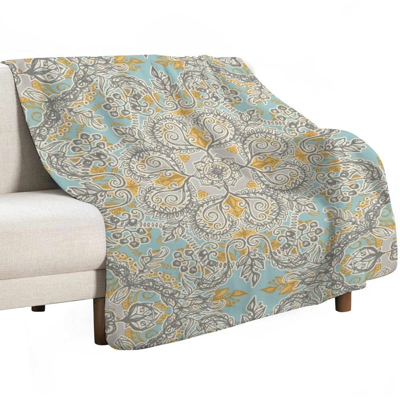 Gypsy Floral in Soft Neutrals, - Neutral Throw Blanket 리뷰 및 가격