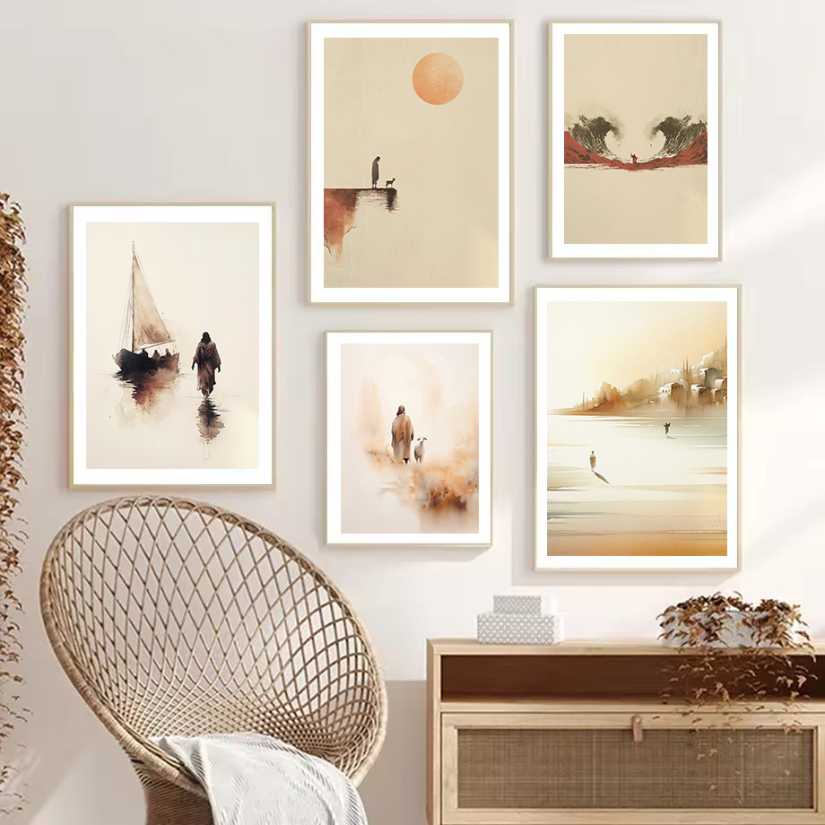 Watercolor Jesus leaves the 99 - Home Decor Jesus 리뷰 및 가격