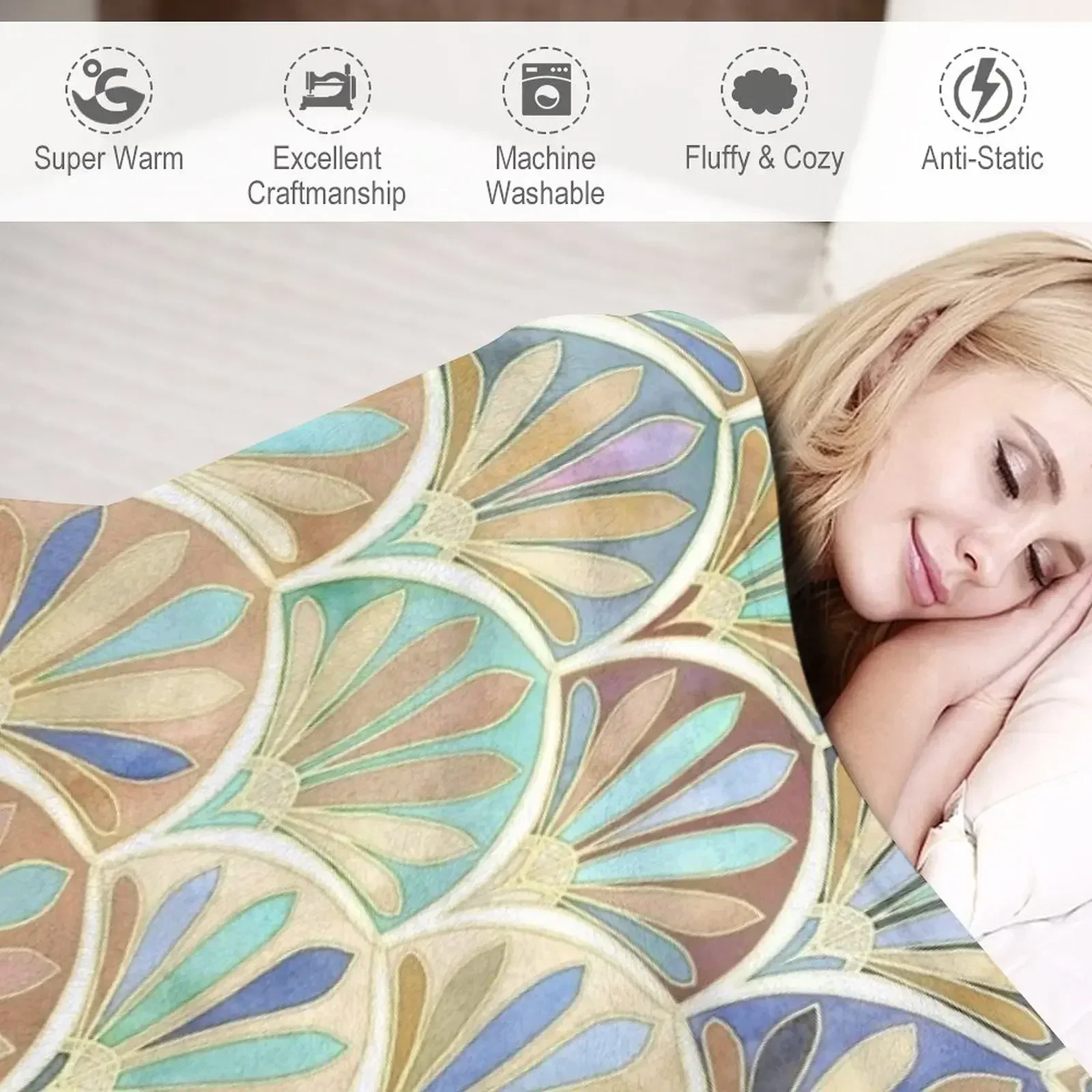 Autumn Neutrals Vintage Twenti - Neutral Throw Blanket 리뷰 및 가격