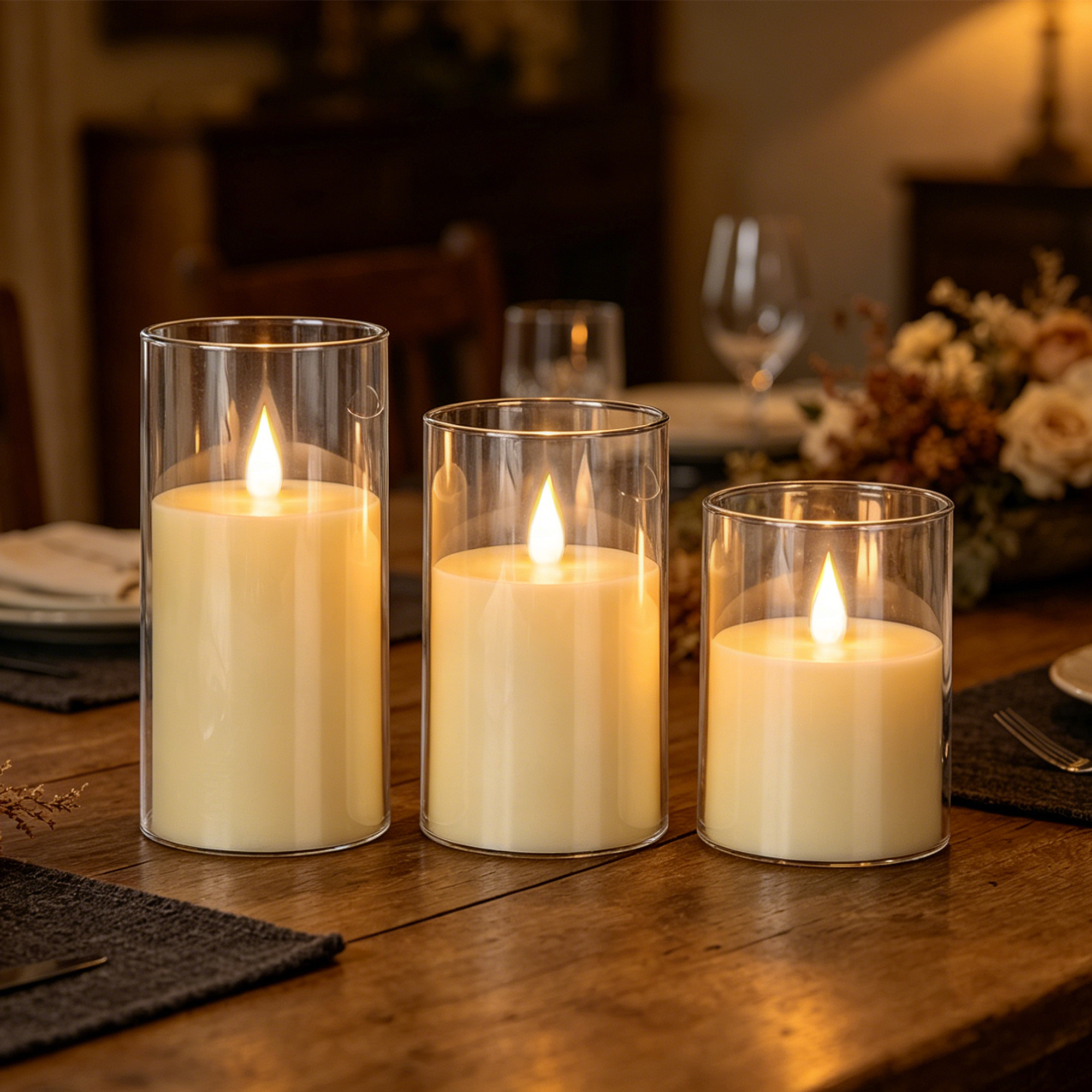 3-Piece LED Flame-Free Candle  - Home Decor Zen 리뷰 및 가격