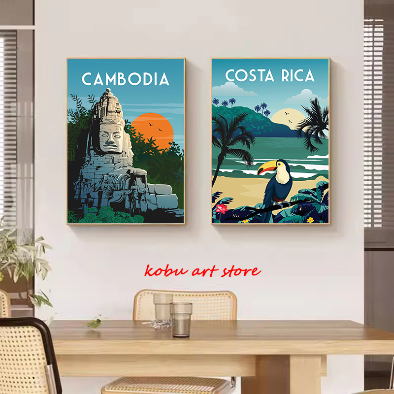 Travel Illustrated Canvas Pain - Home Decor Dubai 리뷰 및 가격